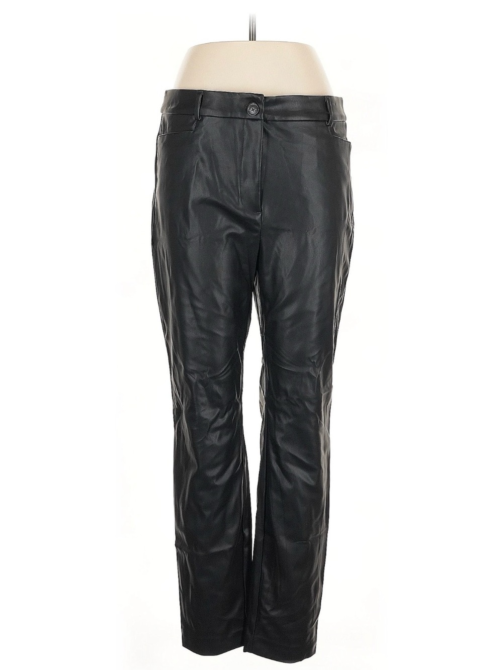 LOFT Black Faux Leather Bootcut Jeans